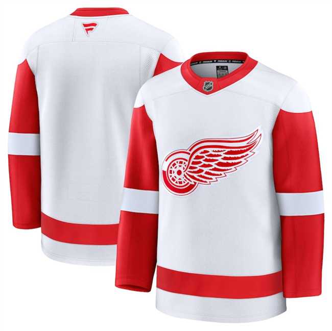 Men%27s Detroit Red Wings Custom White 2024-25 Away Stitched Hockey Jersey->customized nhl jersey->Custom Jersey